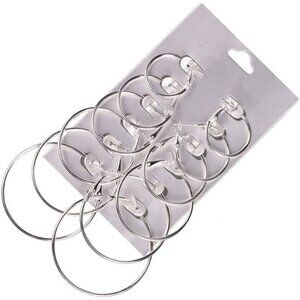 6 Pair Hoop Earring Set Stainless stud Women's Jewelry Silver Tone
